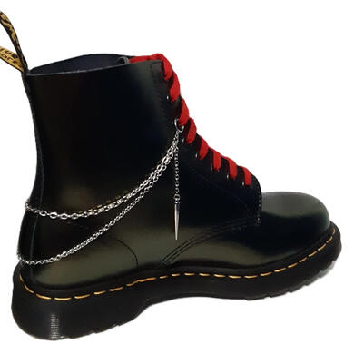 Single Spiked 2-Strand Chain High-Top Shoe or Boot Chain